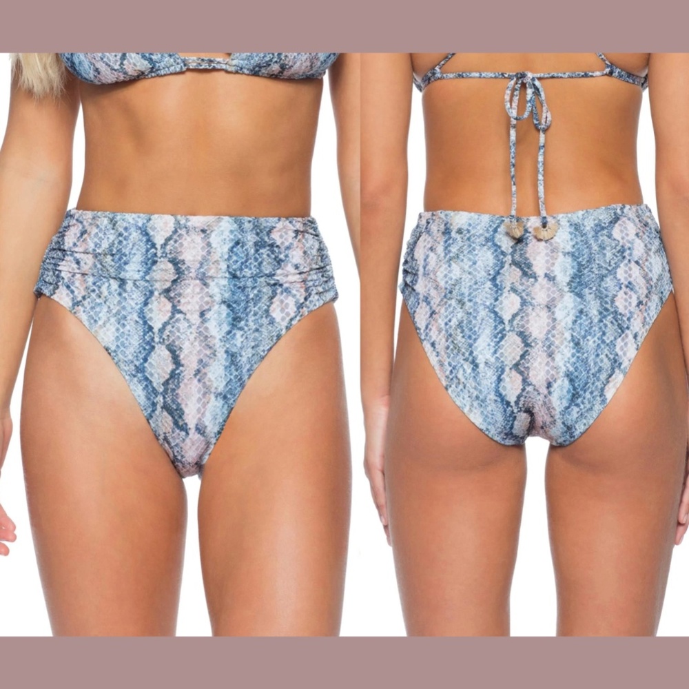 NEW $68 Isabella Rose‎ [ Large ] Vienna High Waist Shirred Bikini Bottom